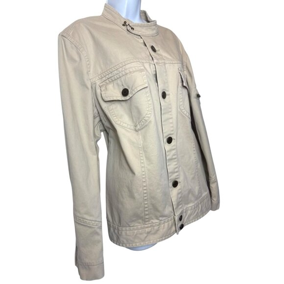Tommy Hilfiger Women's Cargo Tactical Zip Button Up Jacket Beige / Tan Size 18 - Picture 1 of 9